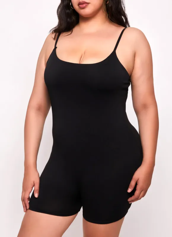 Plus Size Solid Cami Romper sold by Rainbow