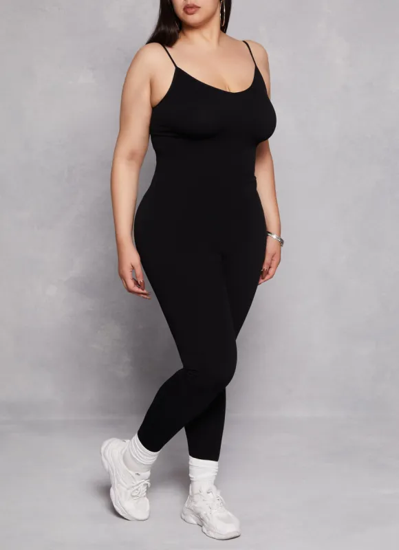 Plus Size V Neck Cami Catsuit sold by Rainbow