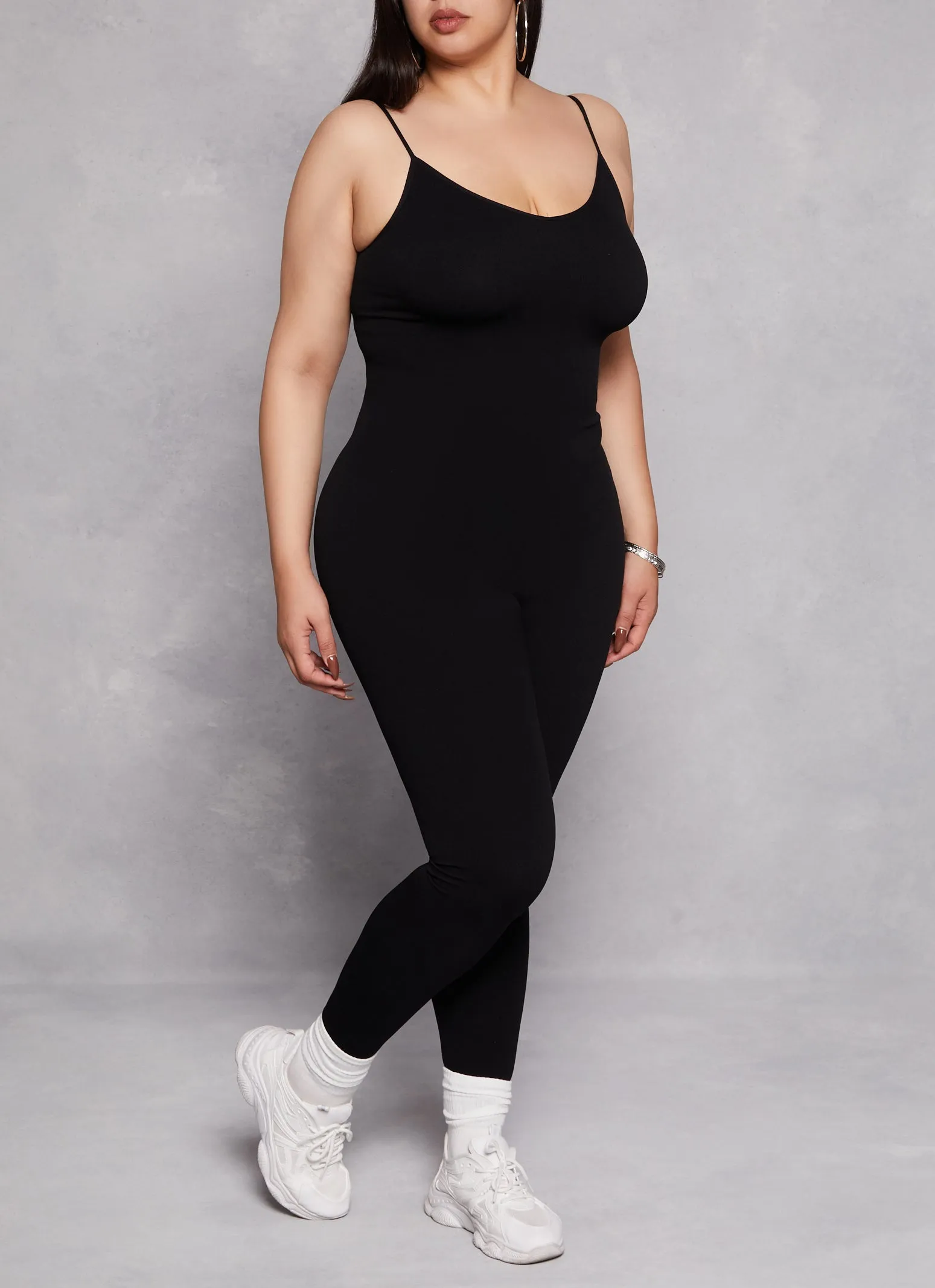 Plus Size V Neck Cami Catsuit sold by Rainbow