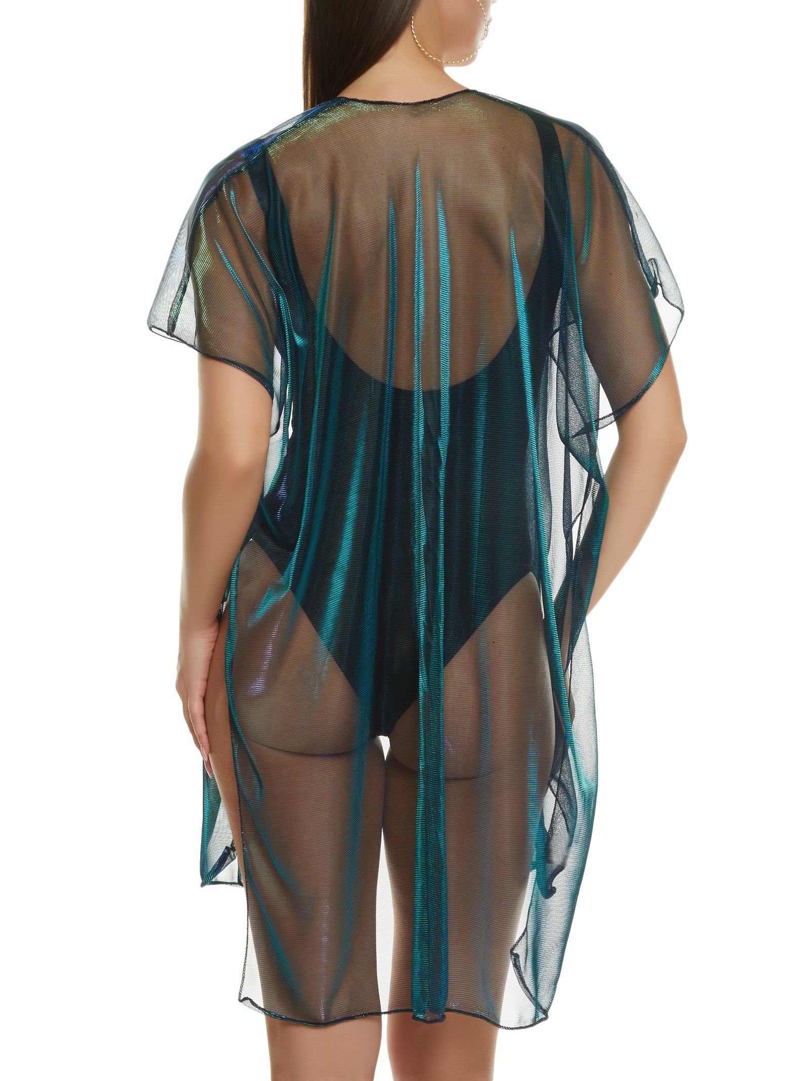 Short Sleeve Open Front Swim Cover Up sold by Rainbow product image thumbnail 3
