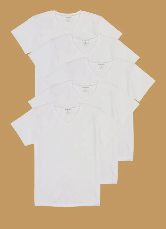 Mens V Neck Short Sleeve Tees 5 Pack made by Rainbow