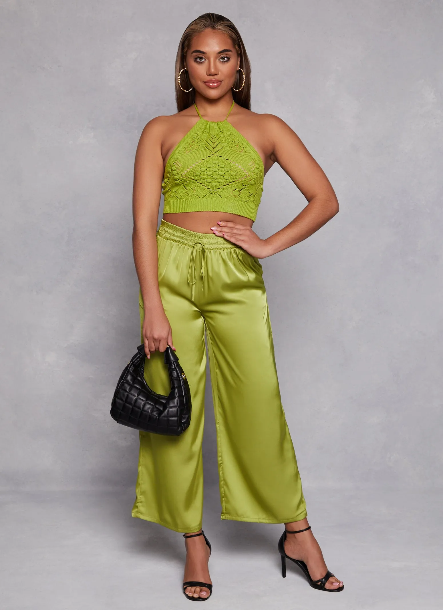 Crochet Cropped Halter Top sold by Rainbow product image thumbnail 2