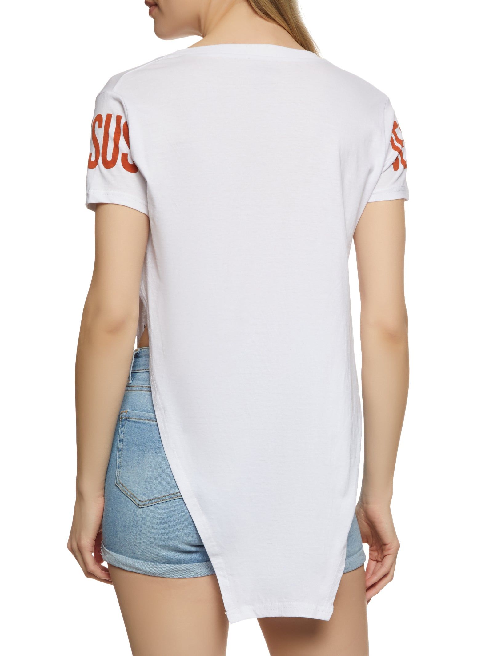 Jesus Is Graphic Notch Neck Tunic Tee sold by Rainbow product image thumbnail 2