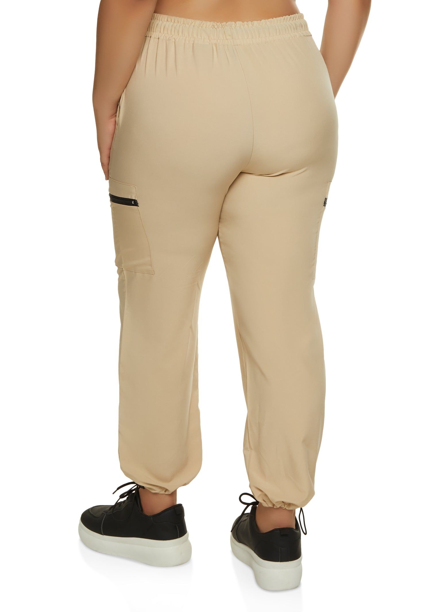 Plus Size Solid Zip Pocket Parachute Joggers sold by Rainbow product image thumbnail 3