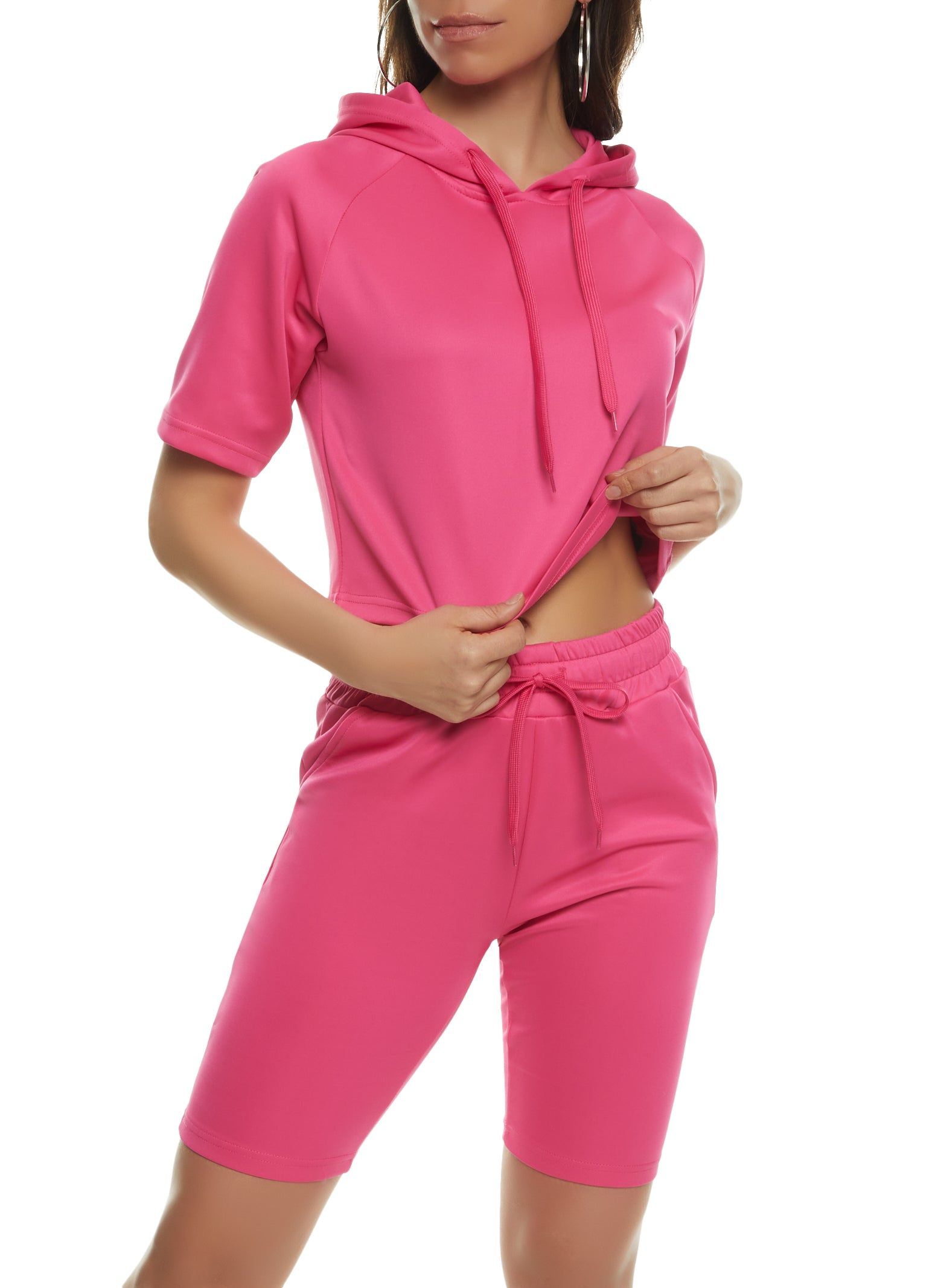 Short Sleeve Cropped Hoodie sold by Rainbow