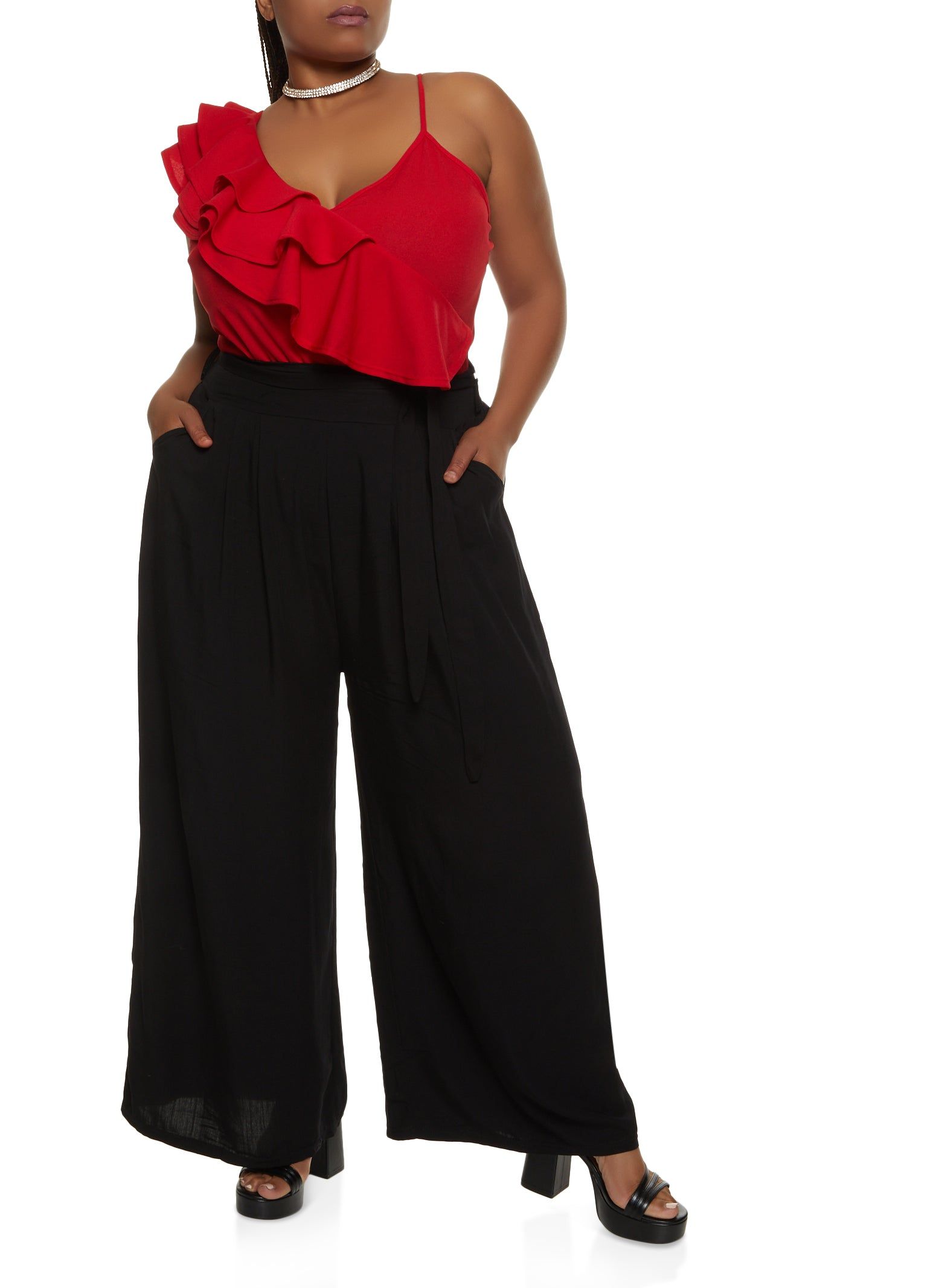 Plus Size Ruffle Trim Bodysuit sold by Rainbow product image thumbnail 2