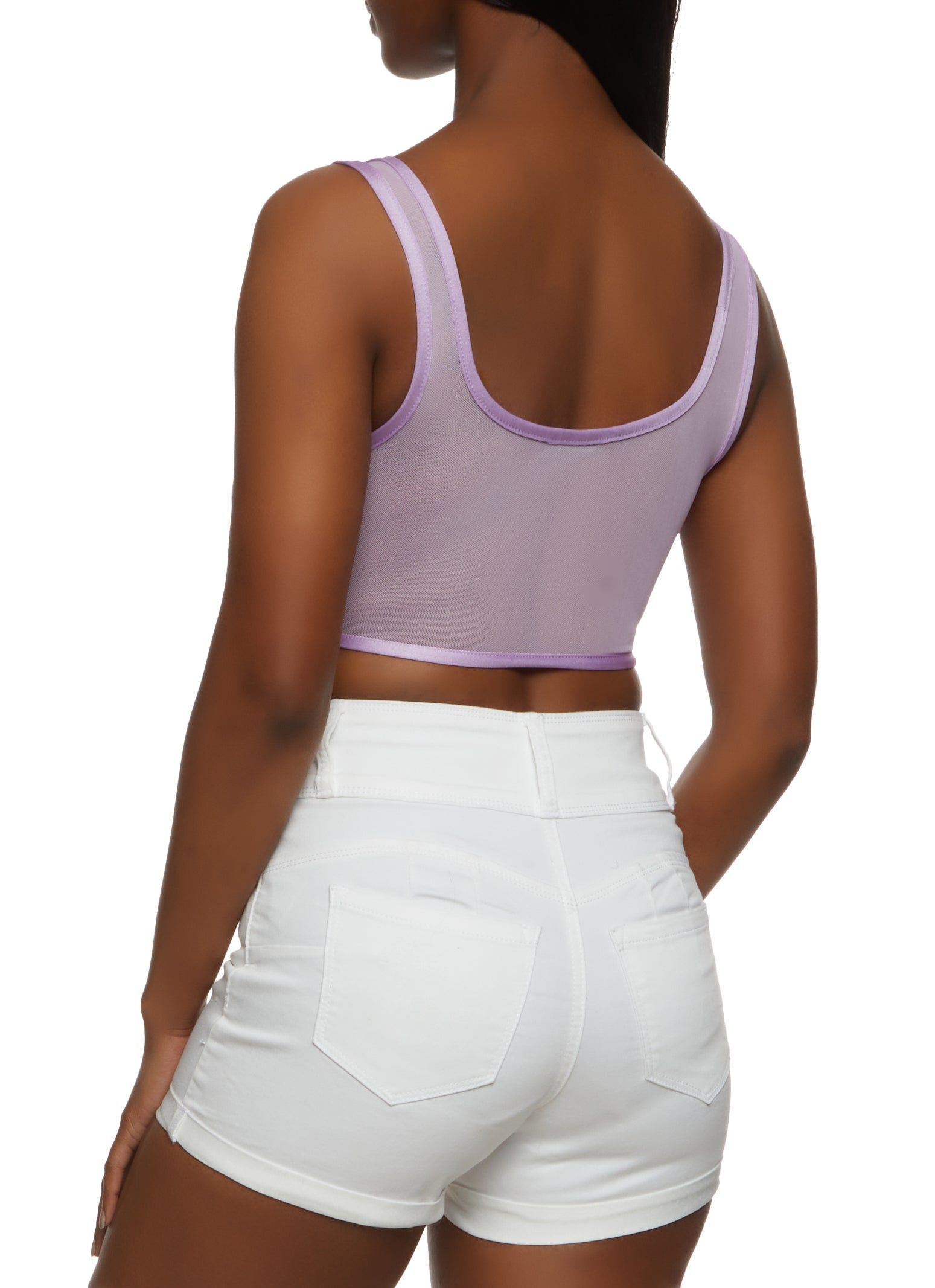 Mesh Corset Cropped Tank Top sold by Rainbow product image thumbnail 2