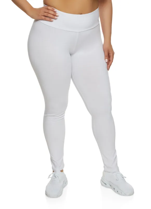 Plus Size Basic Waistband High Waist Leggings sold by Rainbow