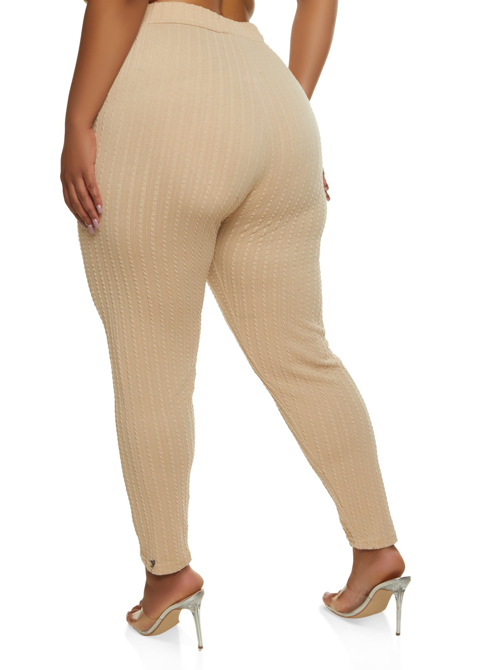 Plus Size Textured Knit High Waist Leggings sold by Rainbow product image thumbnail 2