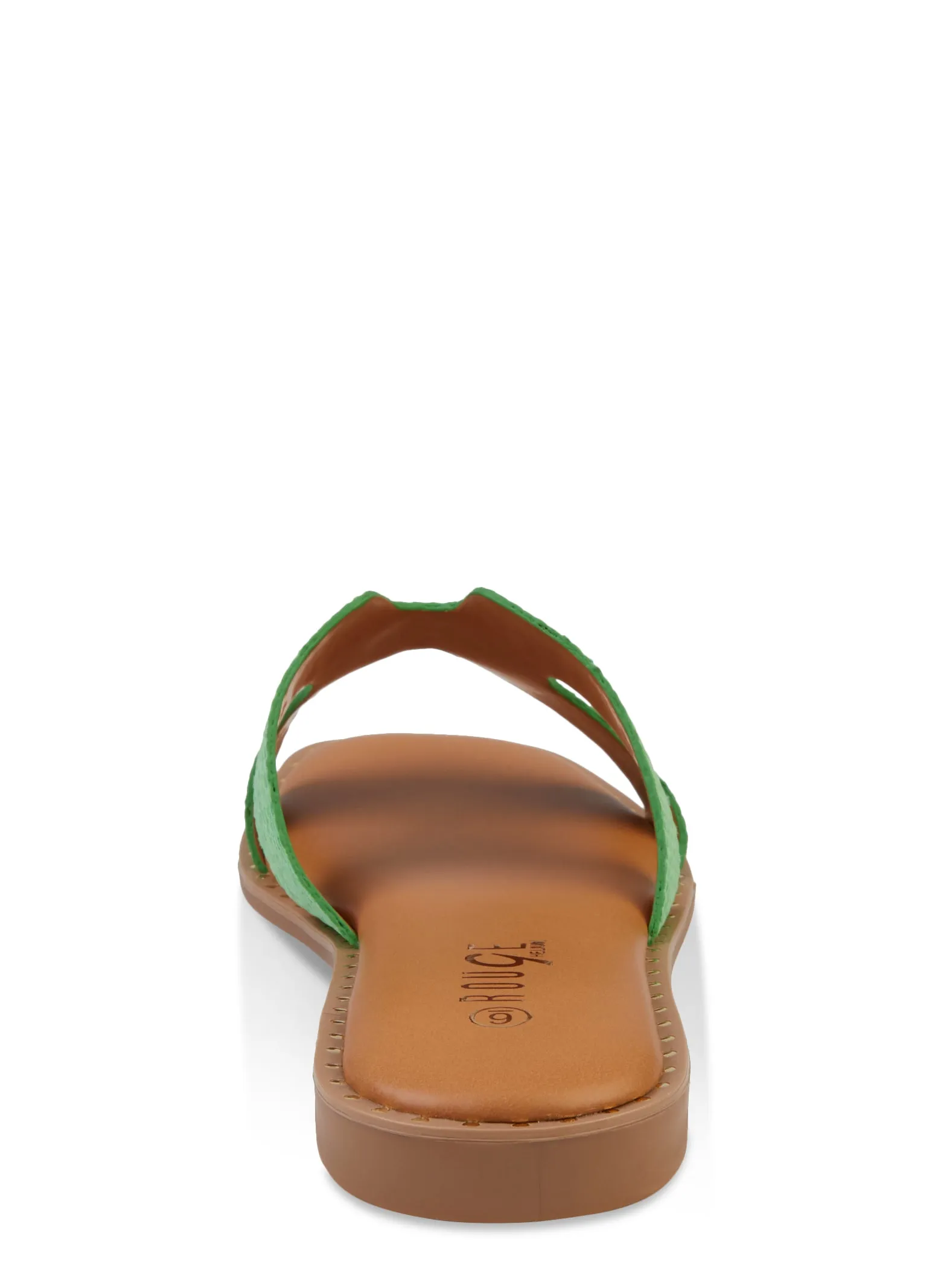 Studded Trim Straw Cut Out Band Slide Sandals sold by Rainbow product image thumbnail 3