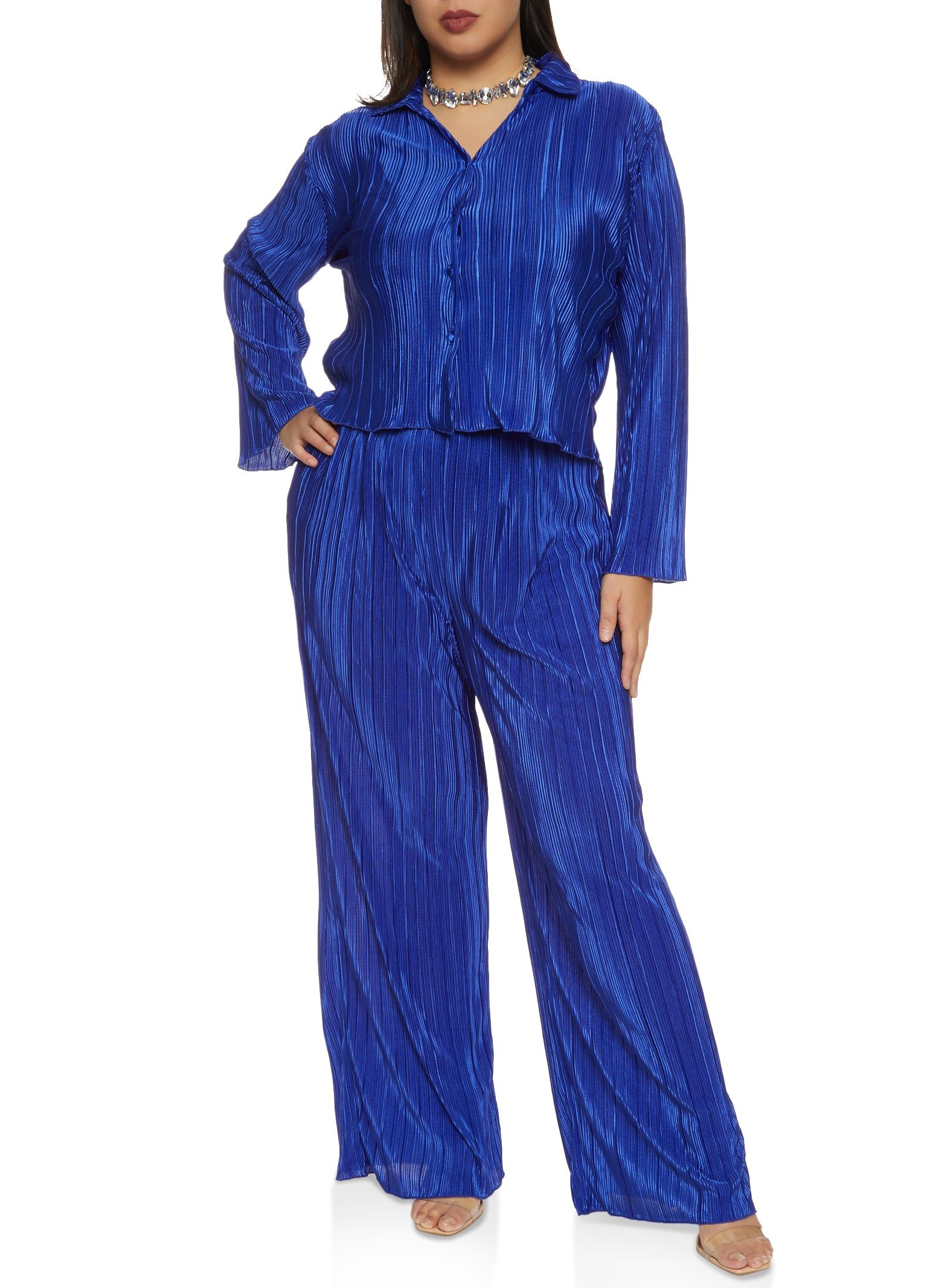 Plus Size Plisse Button Front Top sold by Rainbow product image thumbnail 2