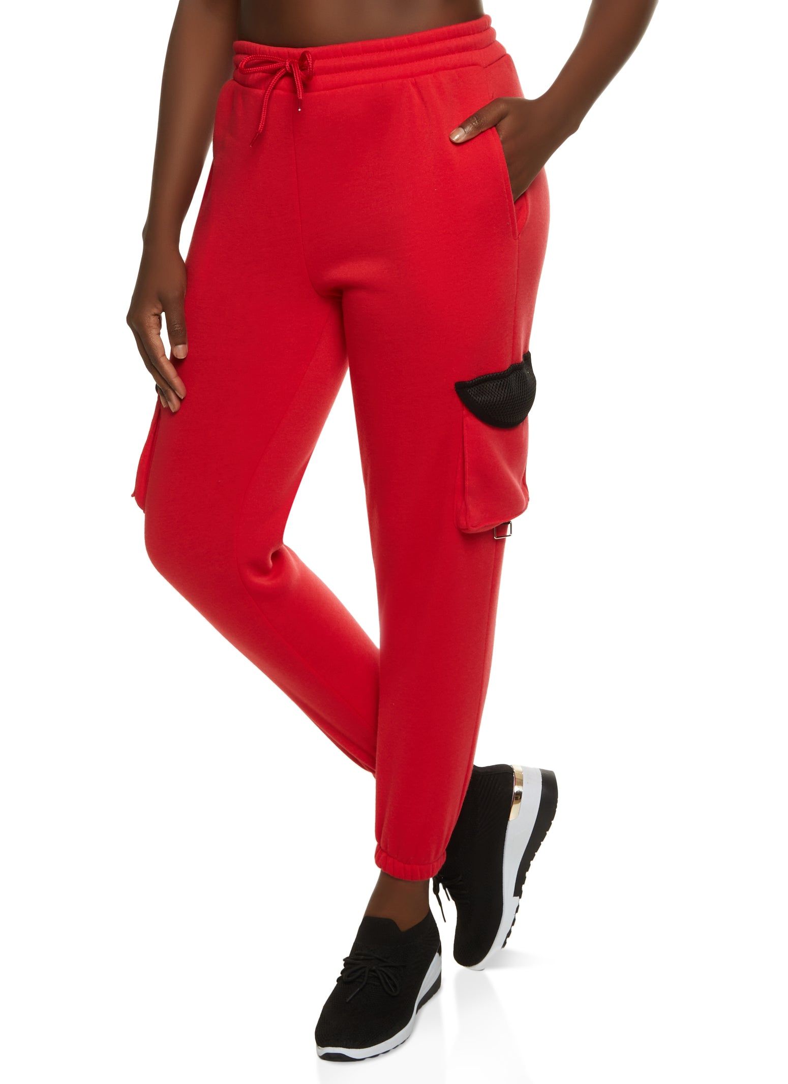 Fleece Cargo Pocket Drawstring Sweatpants sold by Rainbow