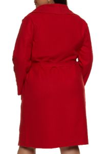 Plus Size Solid Belted Wrap Coat sold by Rainbow