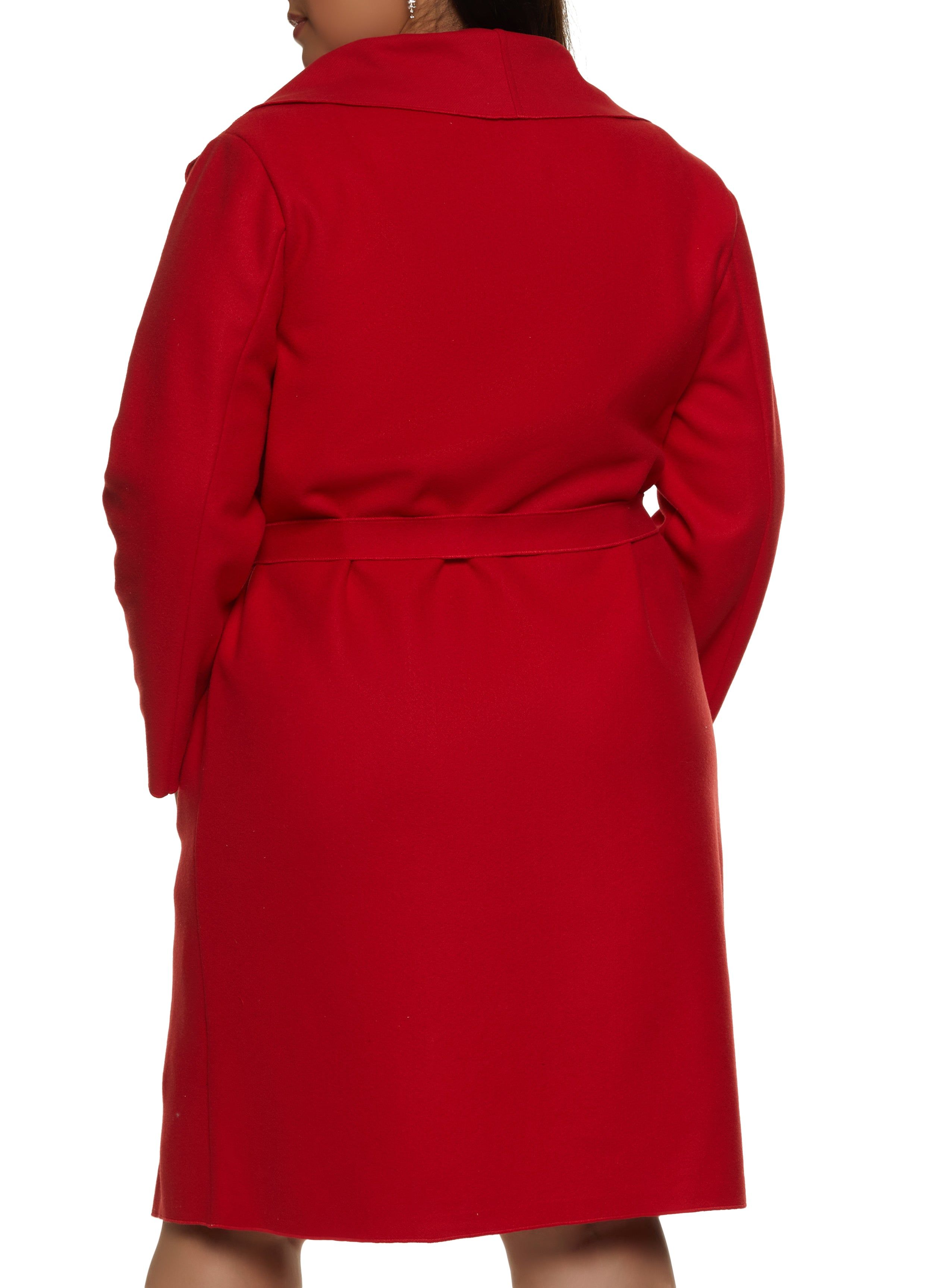 Plus Size Solid Belted Wrap Coat sold by Rainbow product image thumbnail 3