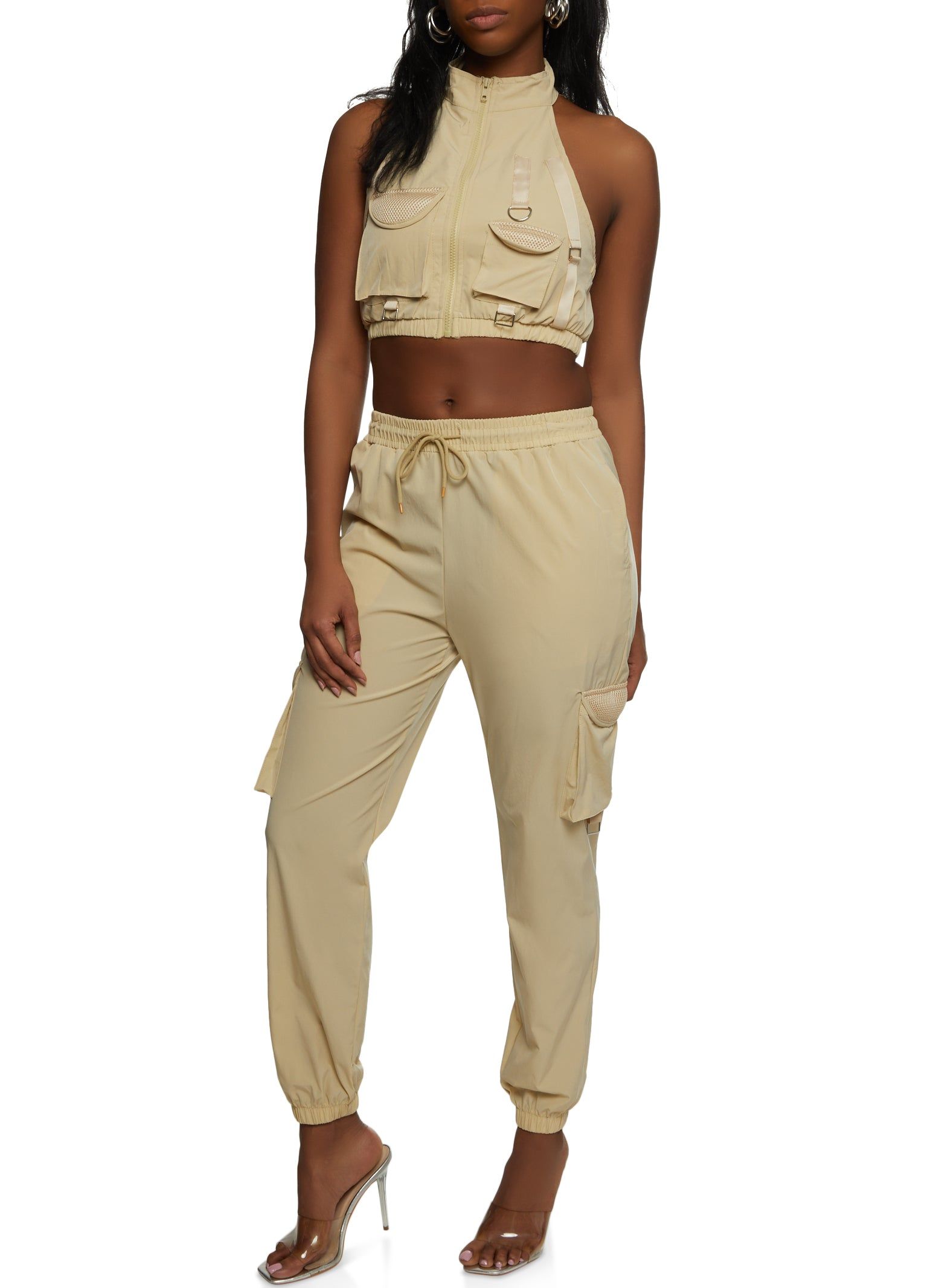 Zip Up Cargo Halter Top sold by Rainbow product image thumbnail 2