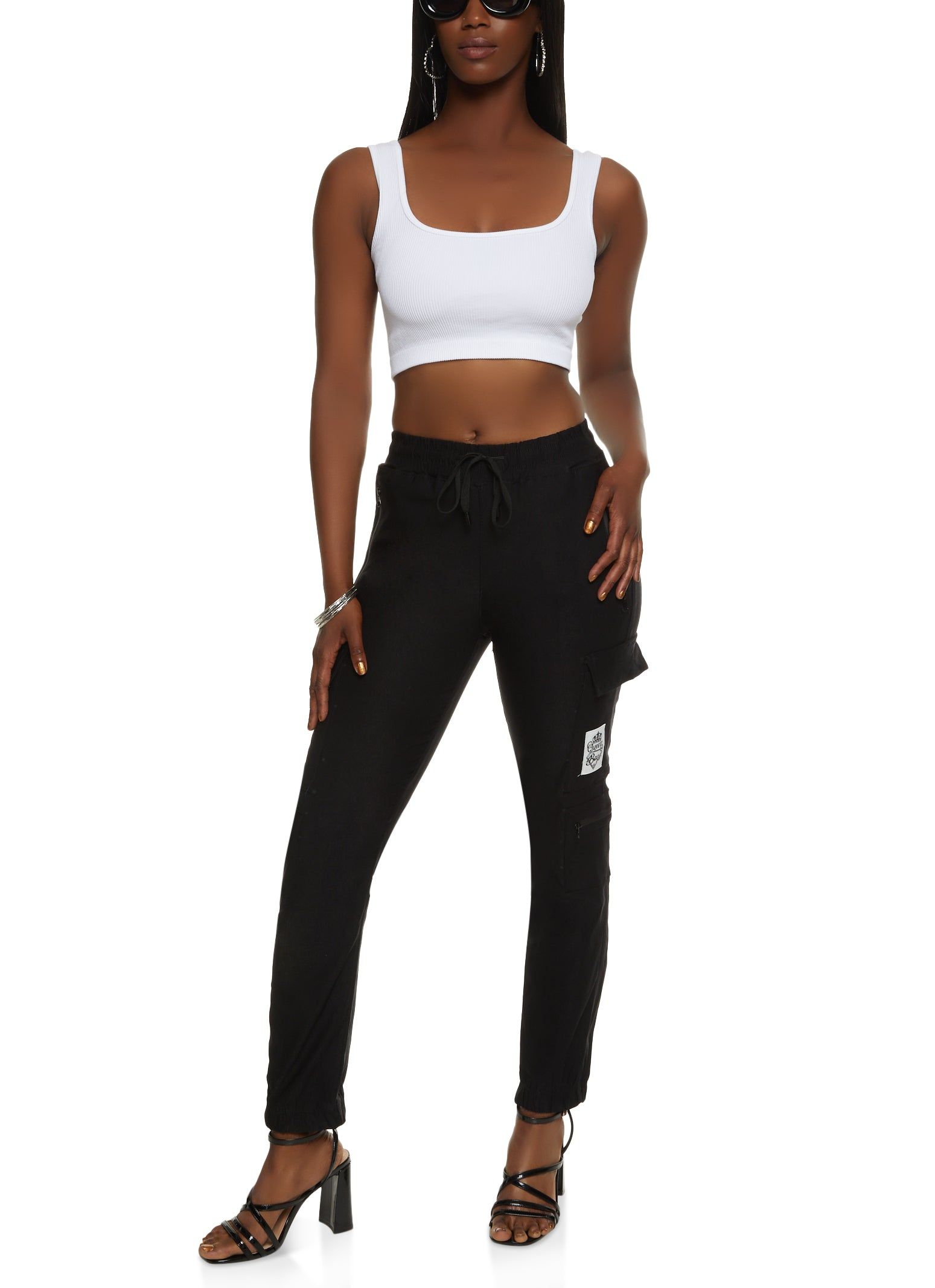 Zip Pocket Drawstring Cargo Joggers sold by Rainbow product image thumbnail 2