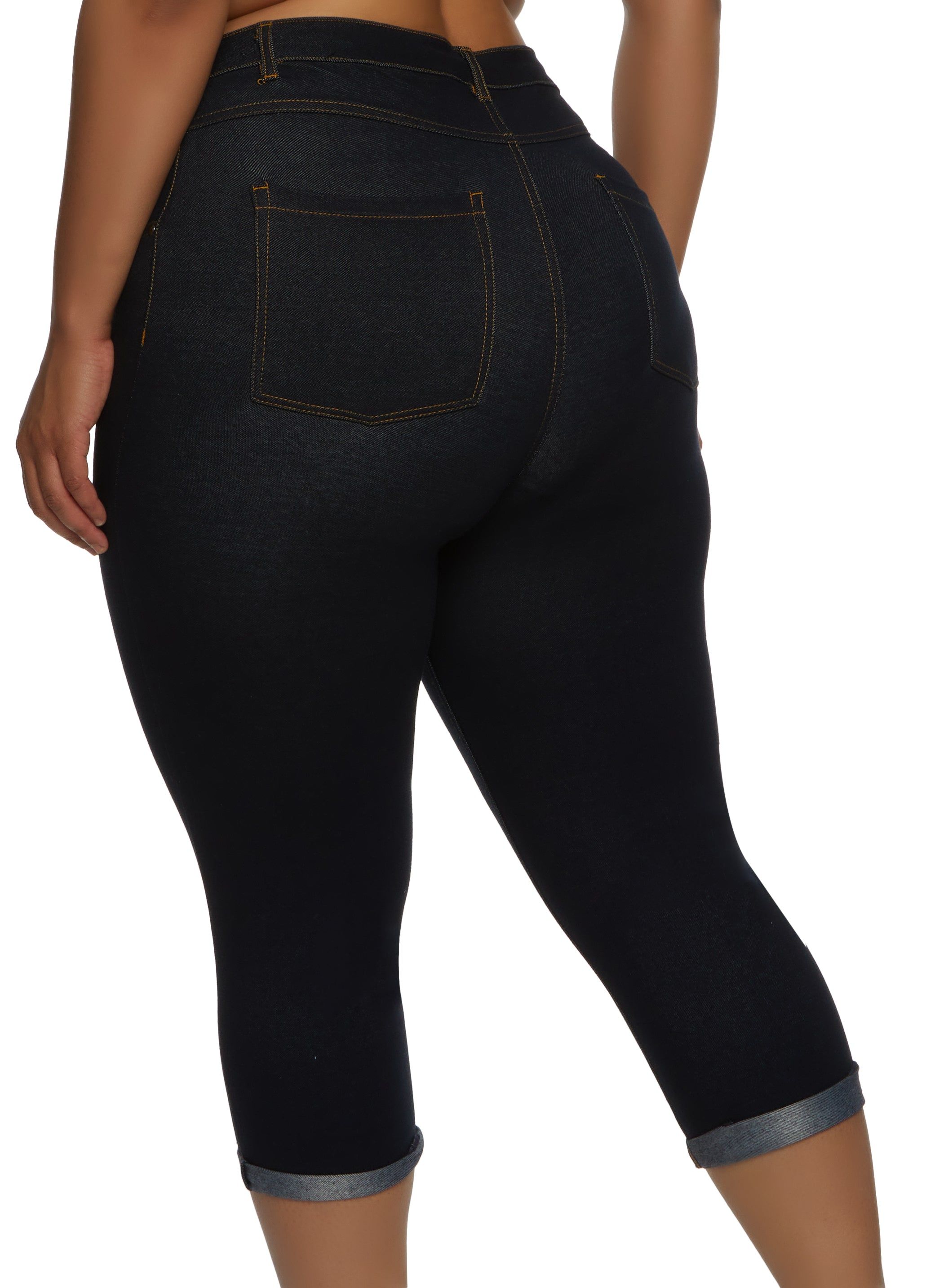 Plus Size Solid Skinny Capris sold by Rainbow product image thumbnail 2