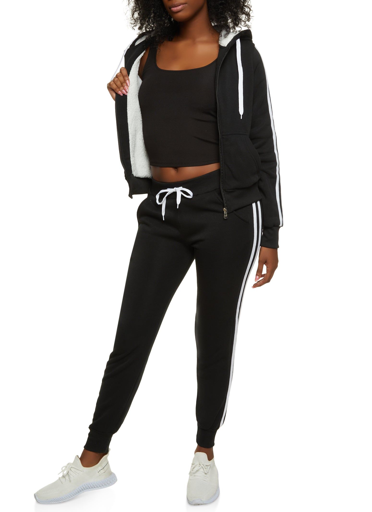 Varsity Stripe Zip Front Hoodie sold by Rainbow product image thumbnail 2