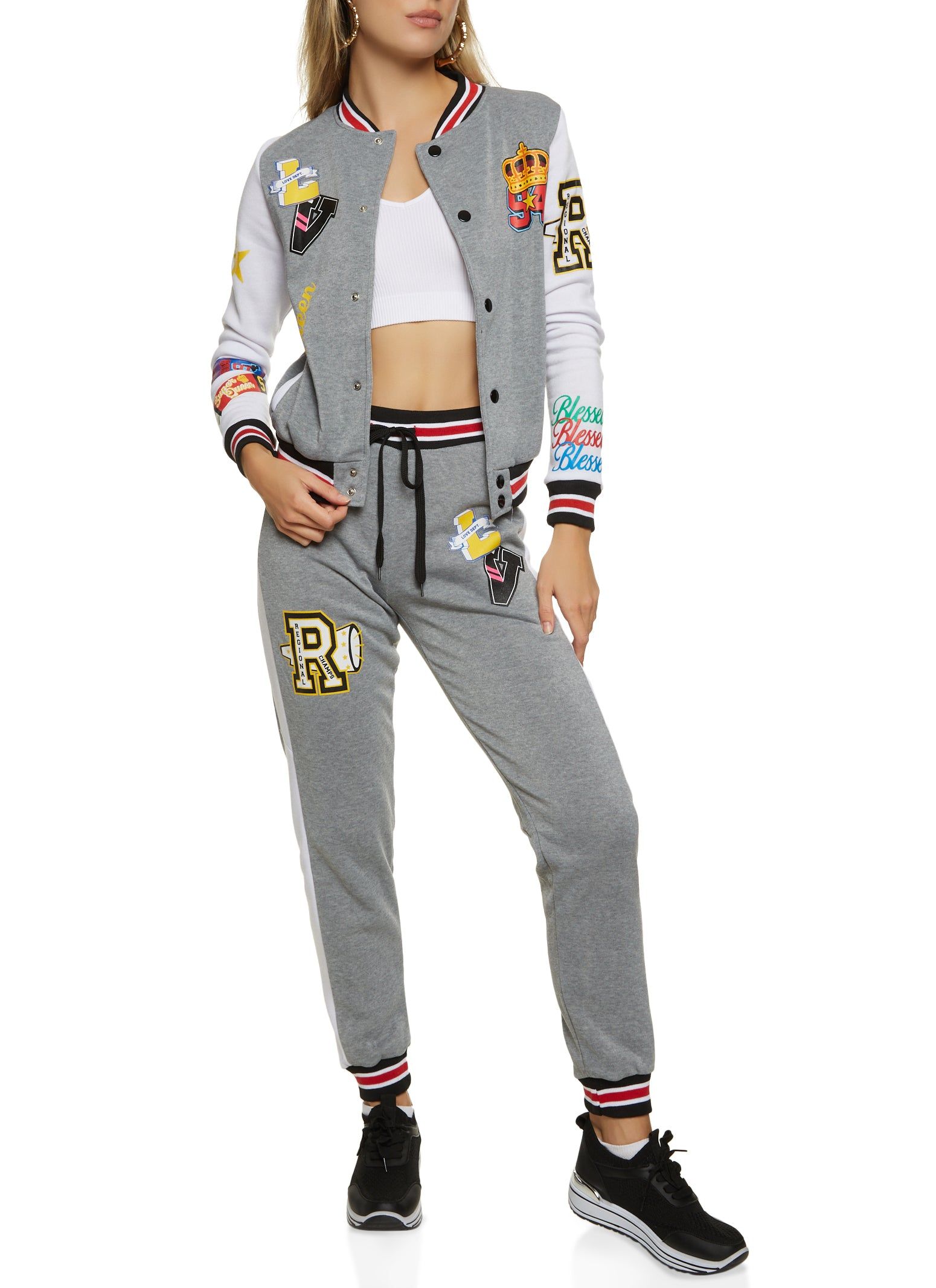 Fleece Queen Graphic Varsity Jacket sold by Rainbow product image thumbnail 2