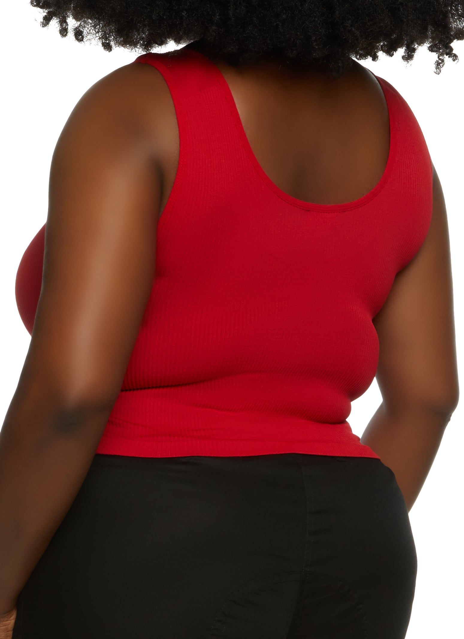 Plus Size Ribbed V Neck Tank Top sold by Rainbow product image thumbnail 2