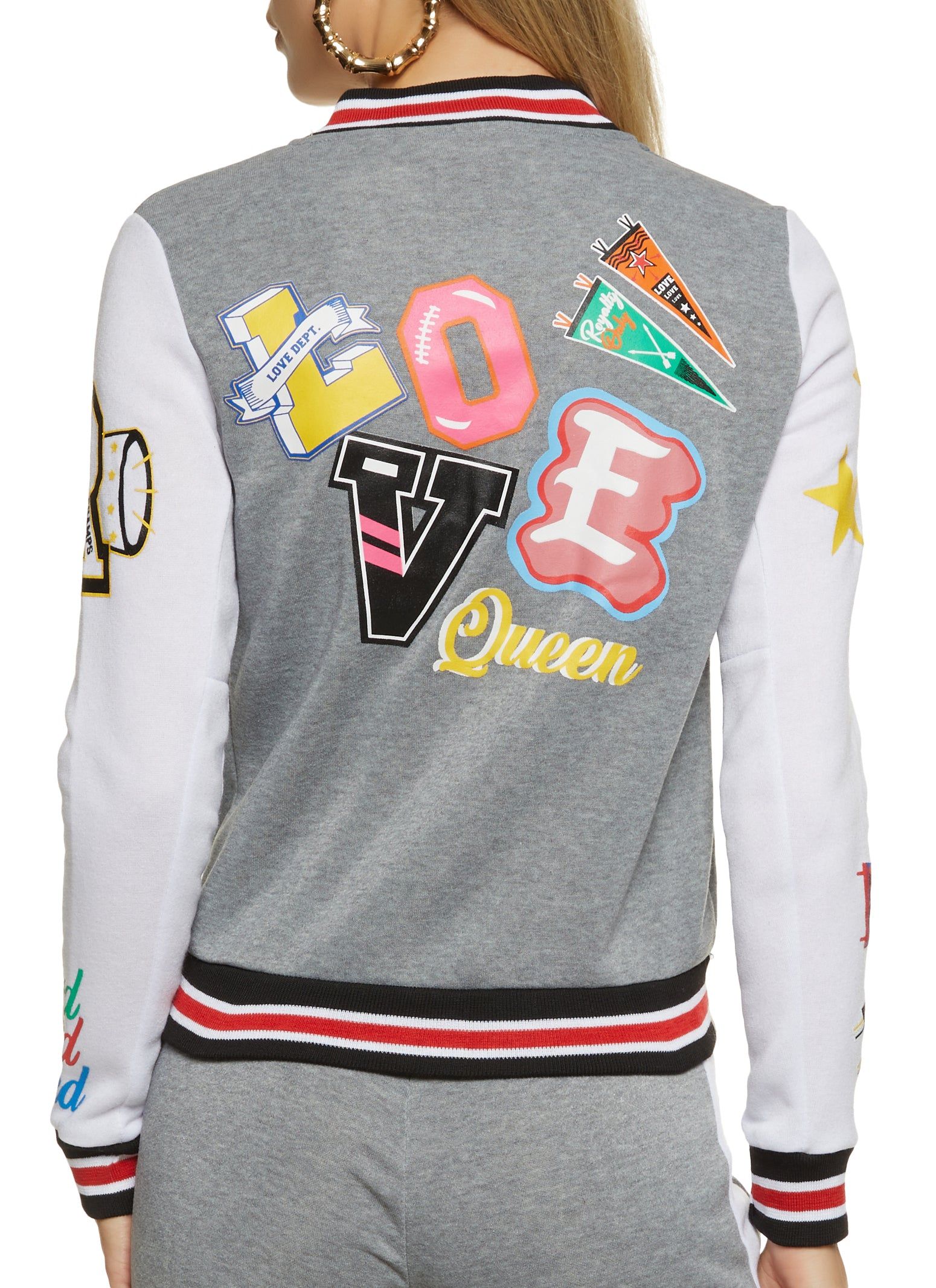 Fleece Queen Graphic Varsity Jacket sold by Rainbow product image thumbnail 3