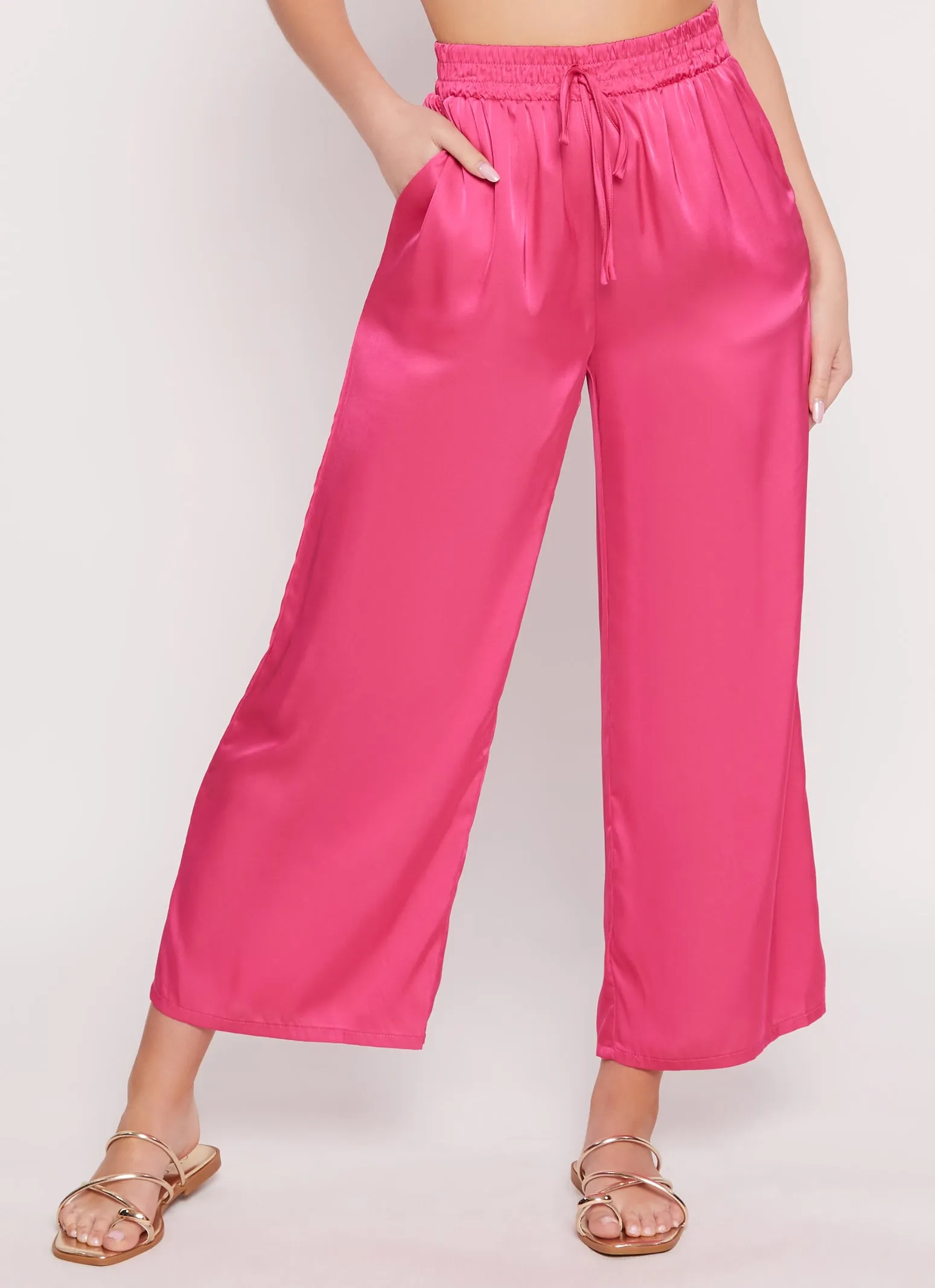 Satin High Waist Palazzo Pants sold by Rainbow product image thumbnail 2