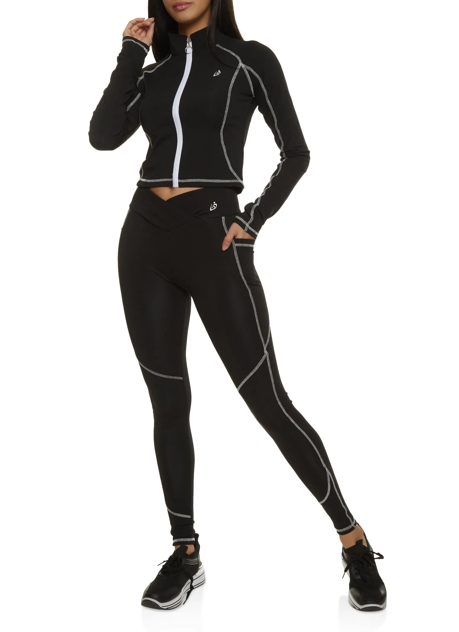 Decorative Stitch Cropped Track Jacket sold by Rainbow product image thumbnail 2