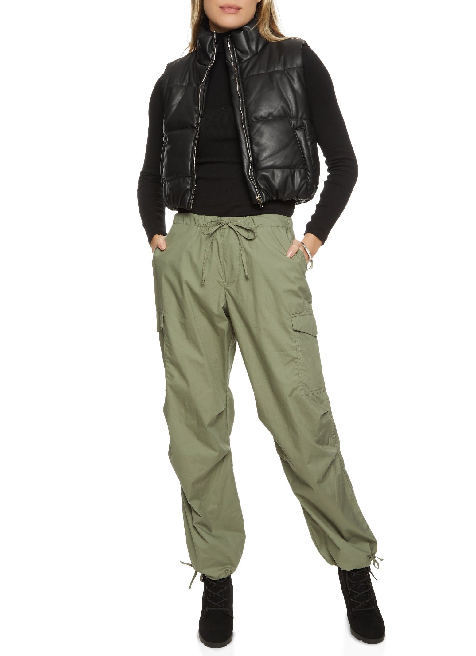 Nylon Drawstring Cargo Pants sold by Rainbow product image thumbnail 2
