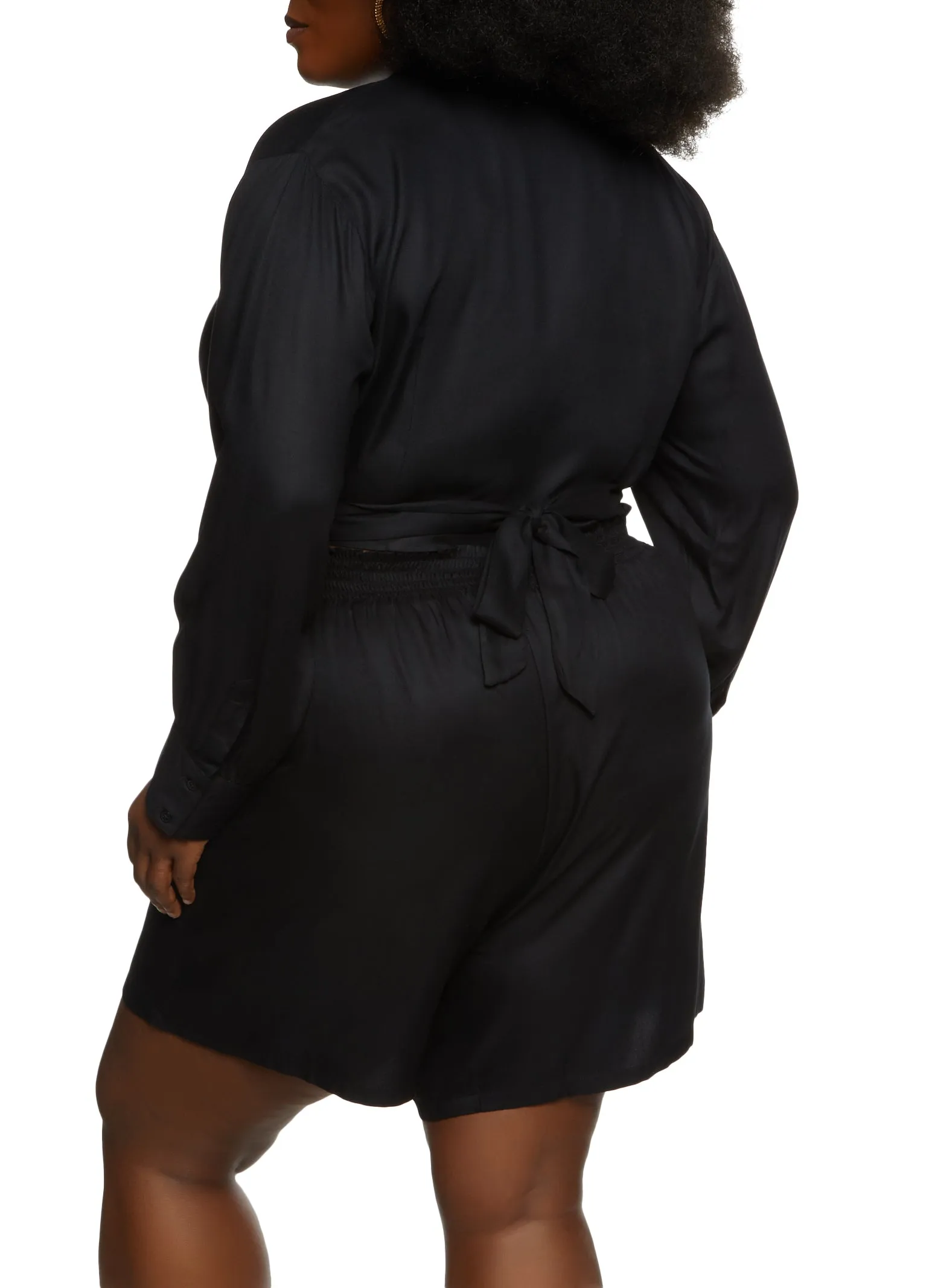 Plus Size Tie Back Long Sleeve Blouse sold by Rainbow product image thumbnail 3