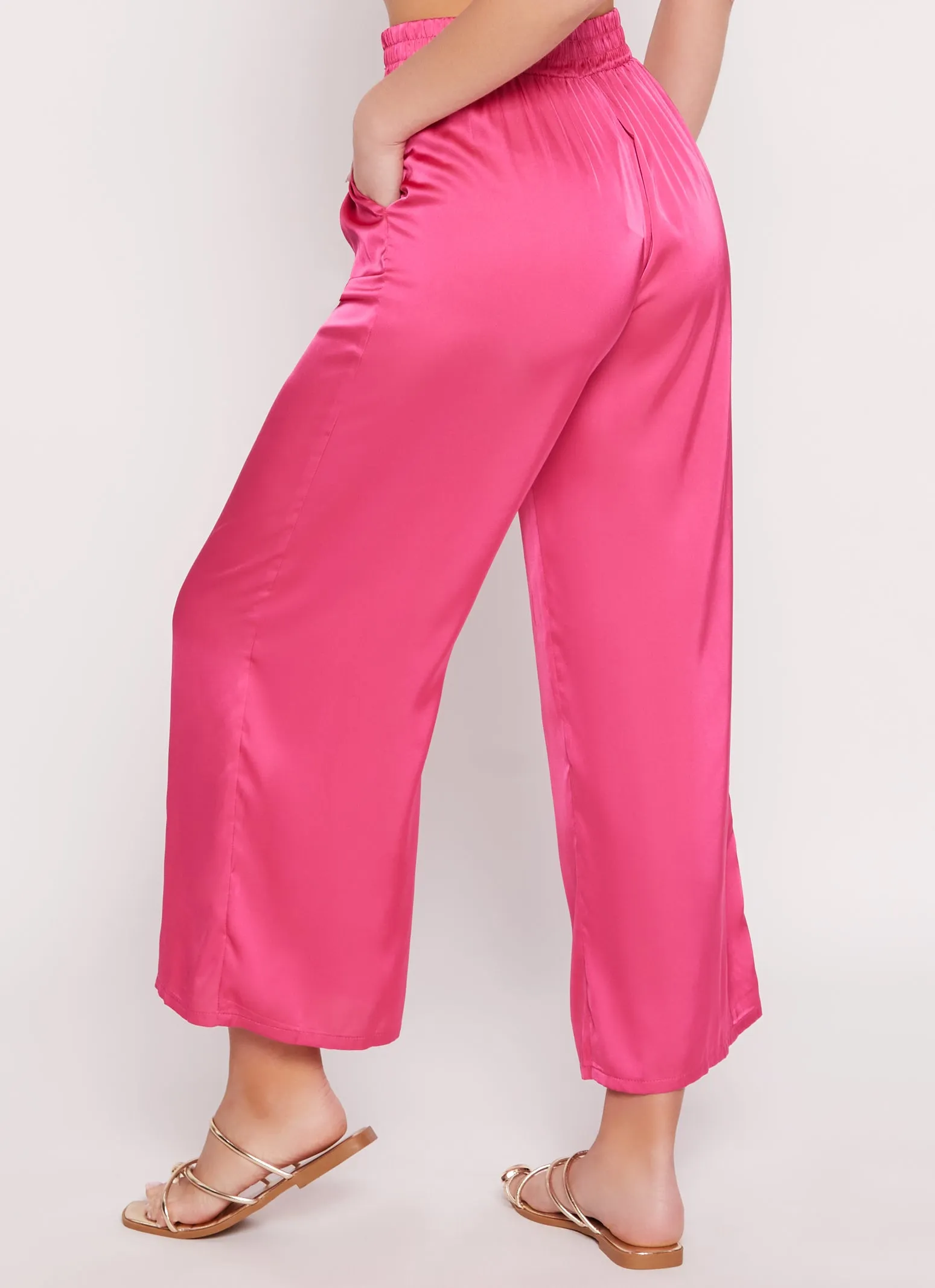 Satin High Waist Palazzo Pants sold by Rainbow product image thumbnail 3