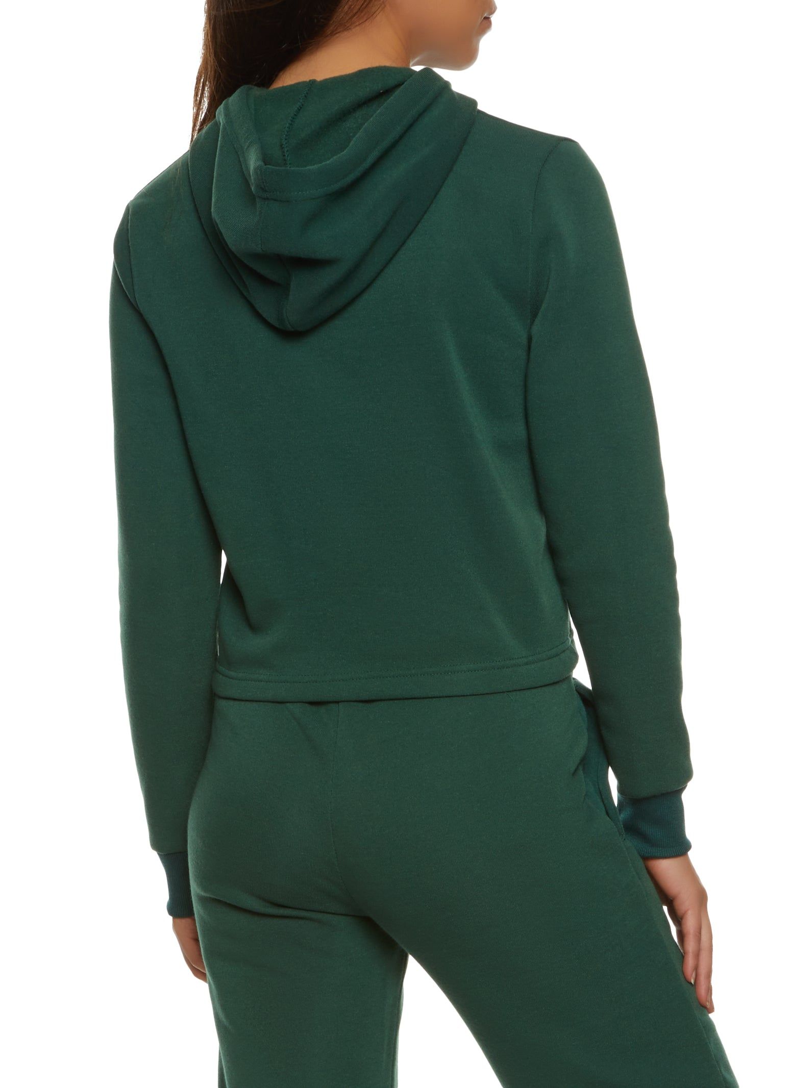 Fleece Hooded Cropped Sweatshirt sold by Rainbow product image thumbnail 3