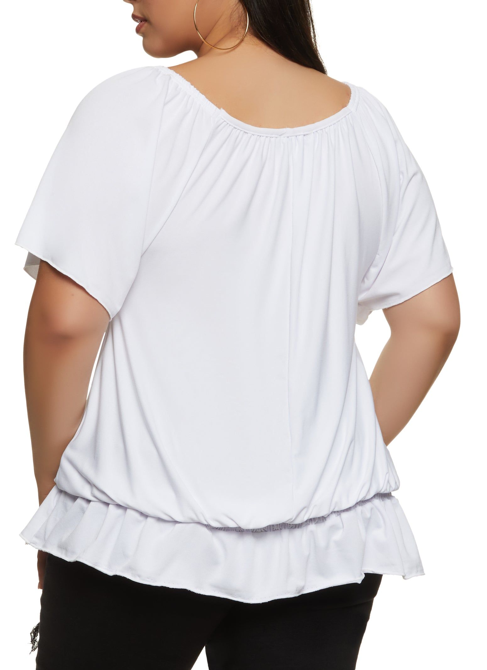 Plus Size Square Neck Smocked Waist Blouse sold by Rainbow product image thumbnail 2