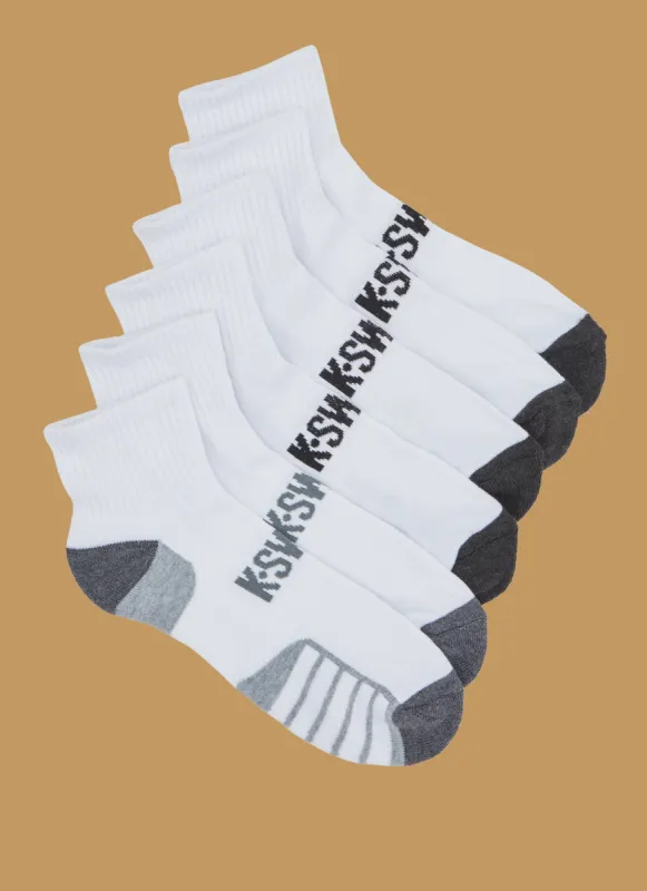 Mens K-Swiss Quarter Socks 6 Pack sold by Rainbow