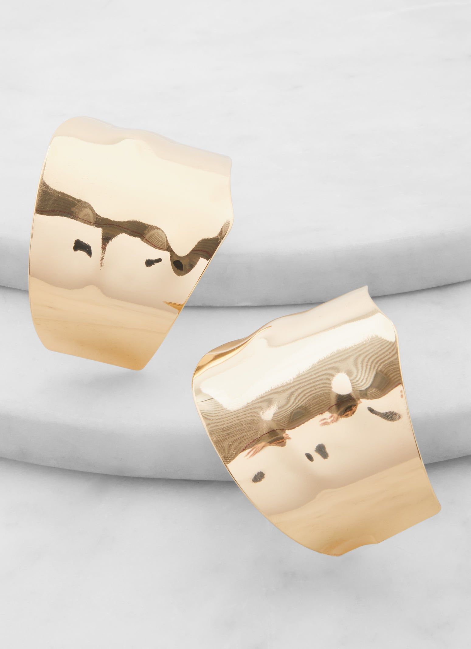 Metallic Chunky Oversized Hoop Earrings sold by Rainbow product image thumbnail 2