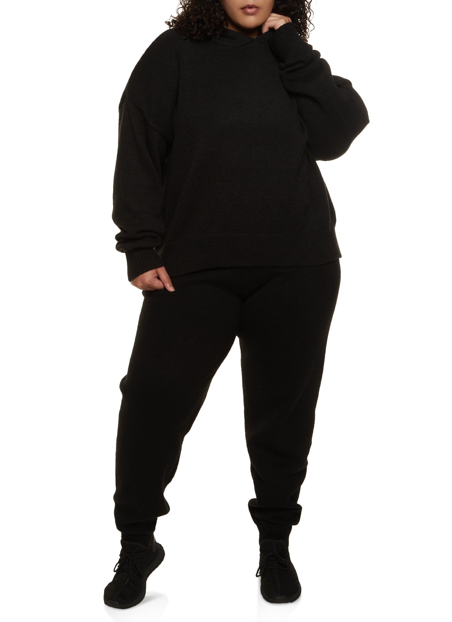 Plus Size Knit Pullover Hoodie sold by Rainbow product image thumbnail 2