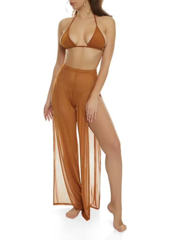 Daisy Triangle Swim Bikini Top and Bottoms with Cover Up Pants sold by Rainbow