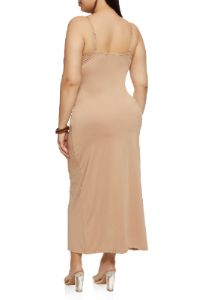 Plus Size Scoop Neck Bodycon Maxi Dress sold by Rainbow