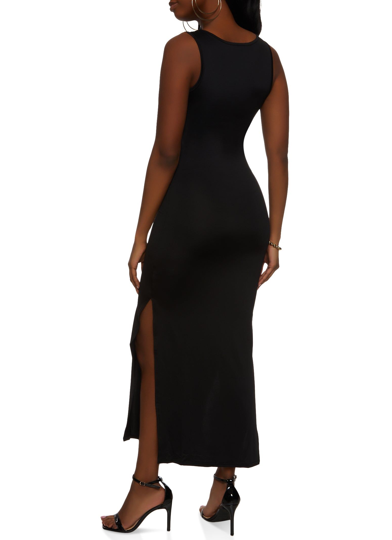 Scoop Neck Side Slit Maxi Tank Dress sold by Rainbow product image thumbnail 3
