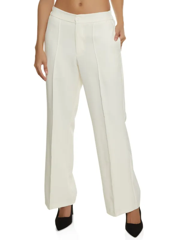 Crepe Knit Pintuck Wide Leg Pants sold by Rainbow