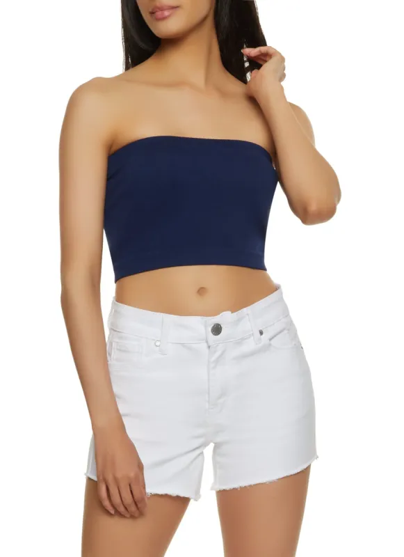 Solid Ribbed Knit Tube Top sold by Rainbow
