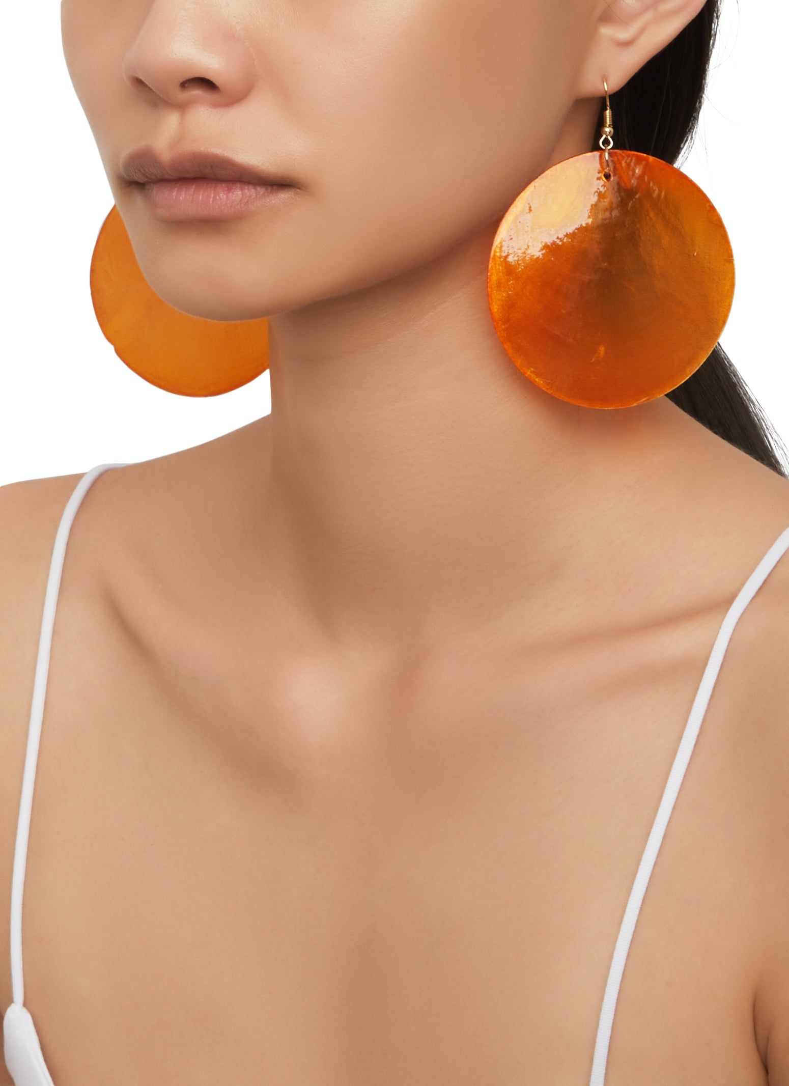 Round Shell Drop Earrings sold by Rainbow