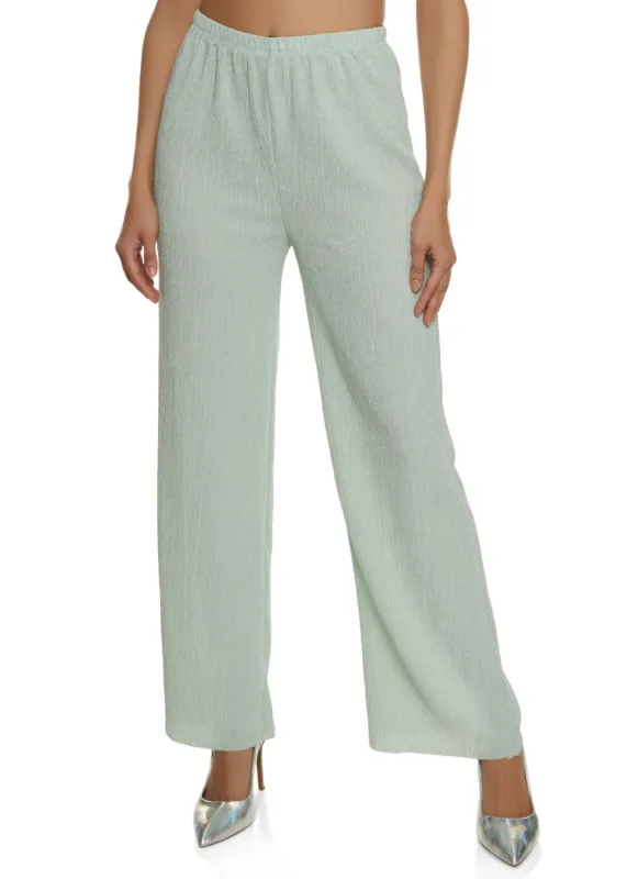 Textured Knit Wide Leg Pants sold by Rainbow