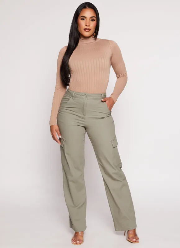 Twill Straight Leg Cargo Pants sold by Rainbow