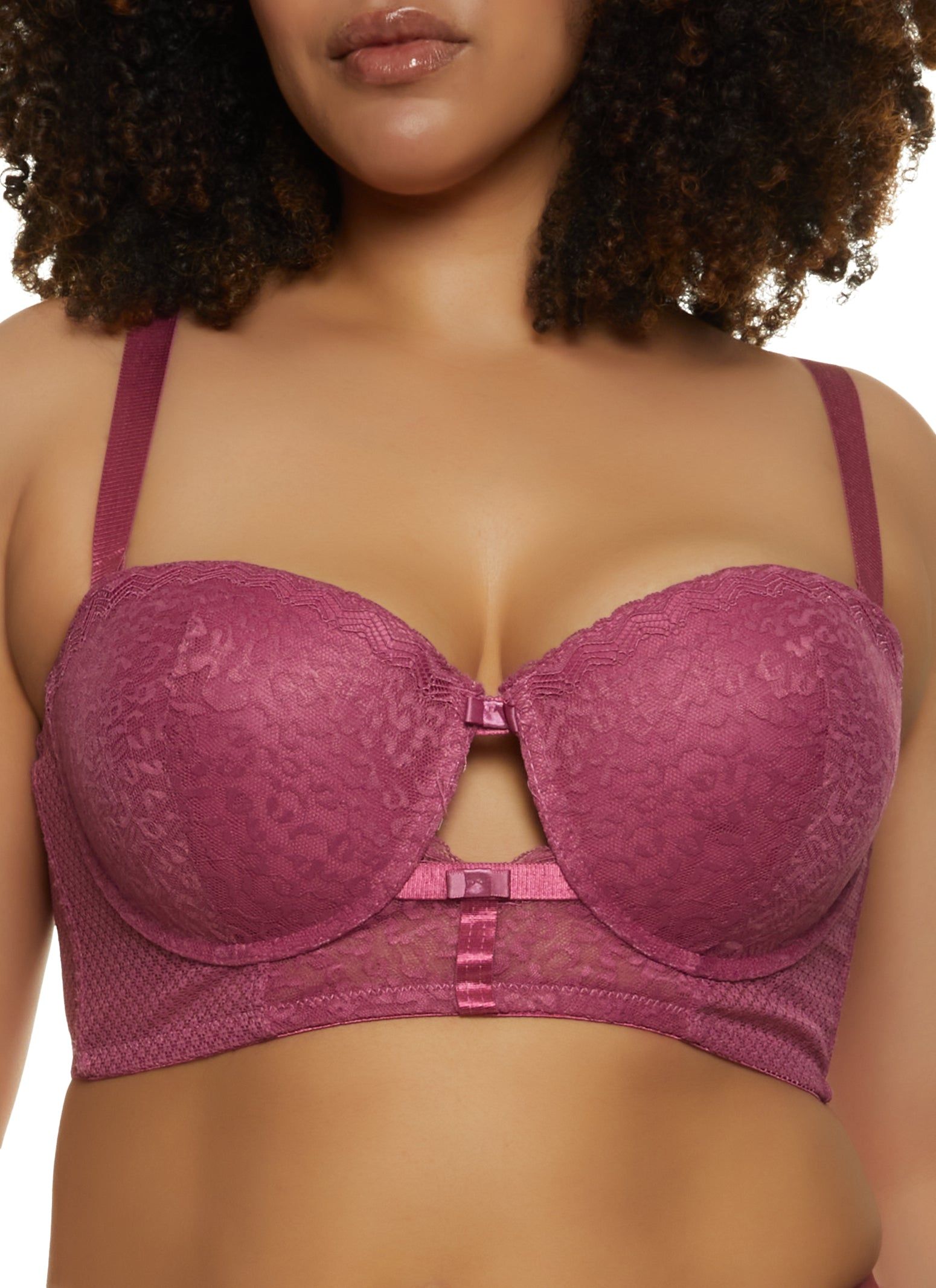 Plus Size Cut Out Longline Balconette Bra | Converts to Strapless sold by Rainbow