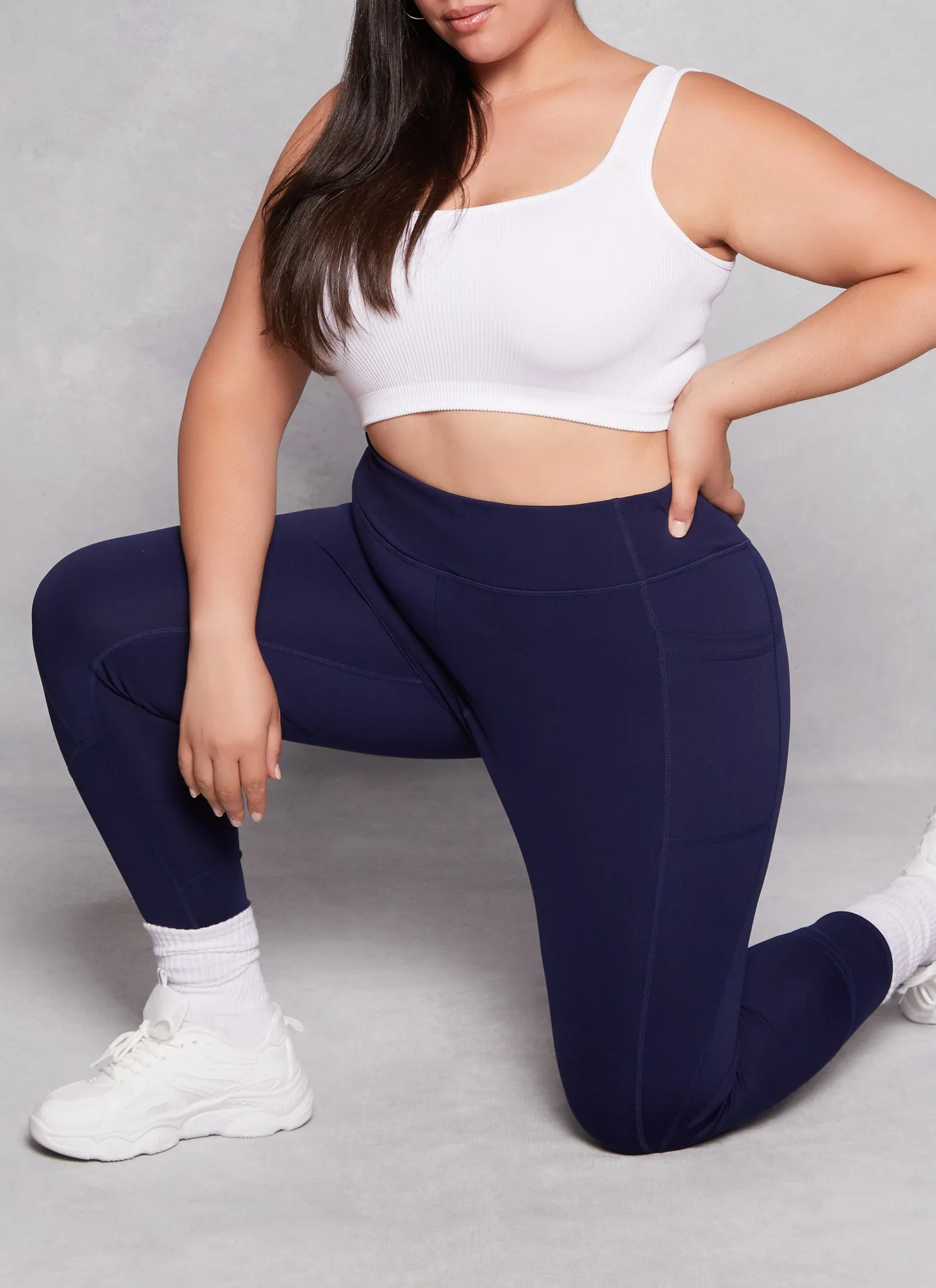 Plus Size Side Pocket High Waist Leggings sold by Rainbow