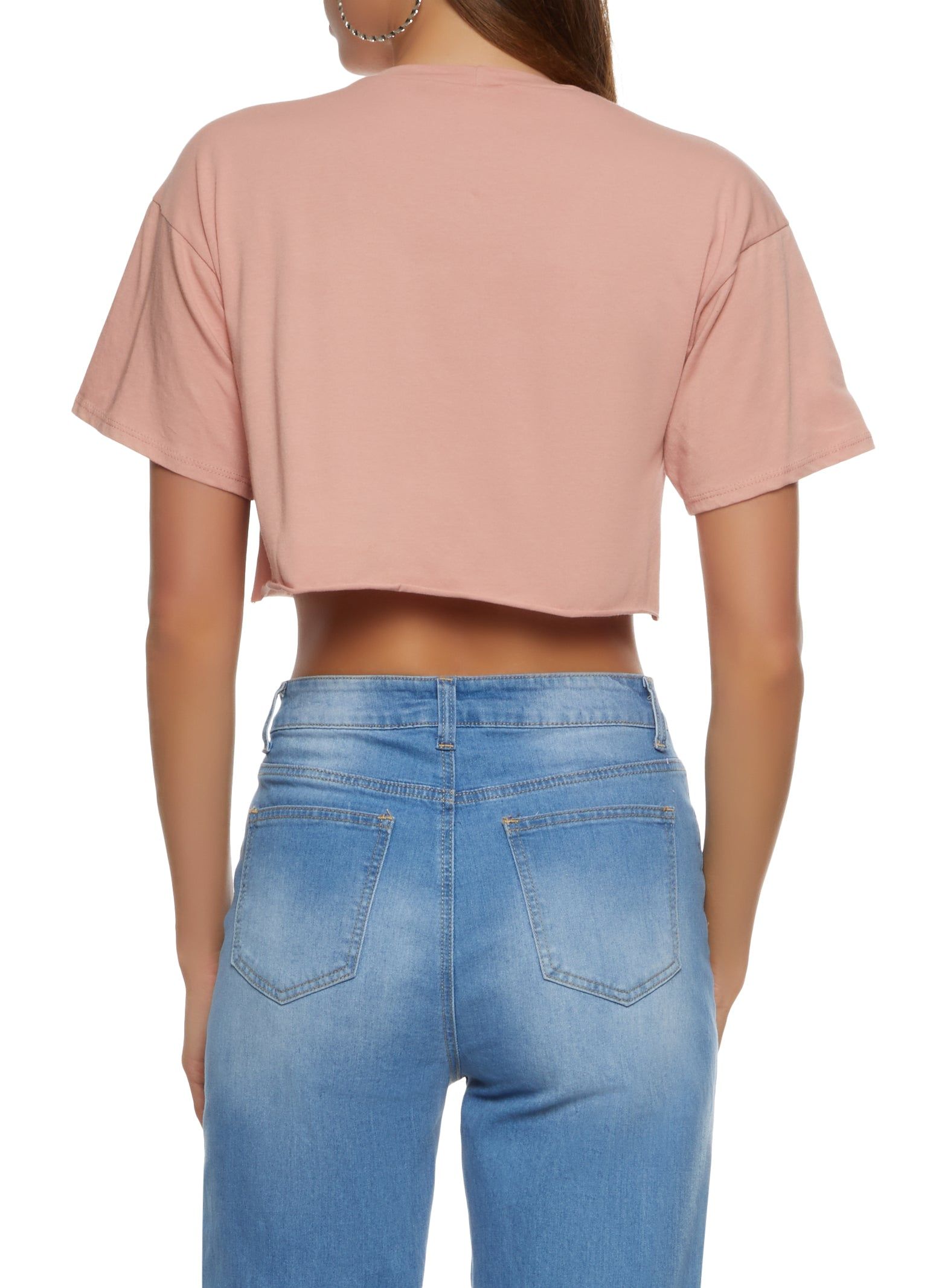 Wink Eyelash Rhinestone Cropped Graphic Tee sold by Rainbow product image thumbnail 2