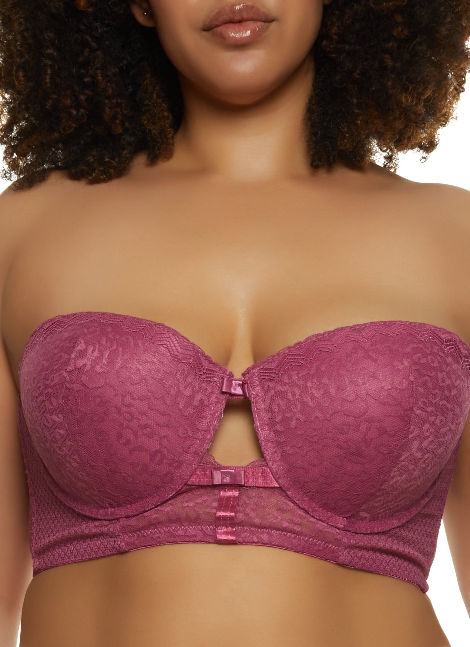 Plus Size Cut Out Longline Balconette Bra | Converts to Strapless sold by Rainbow product image thumbnail 3