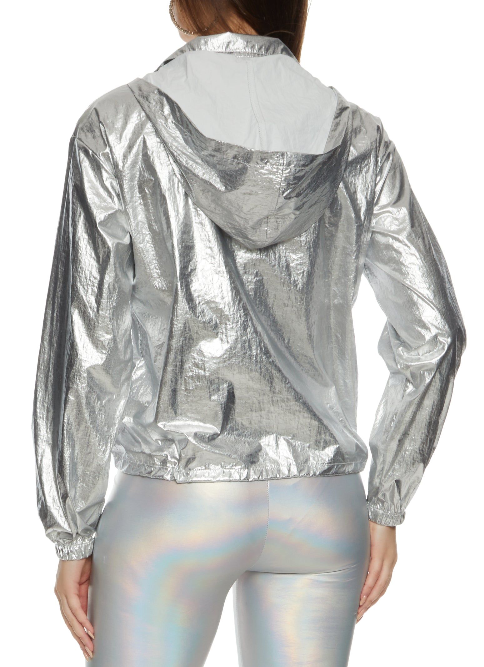Metallic Zip Front Windbreaker Jacket sold by Rainbow product image thumbnail 3