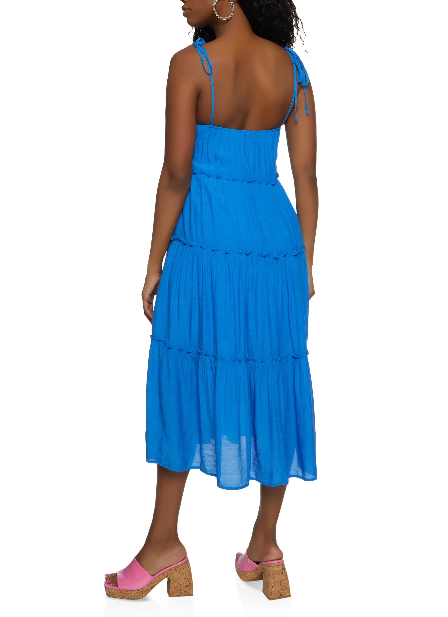 Tie Strap Tiered Midi Dress sold by Rainbow product image thumbnail 3