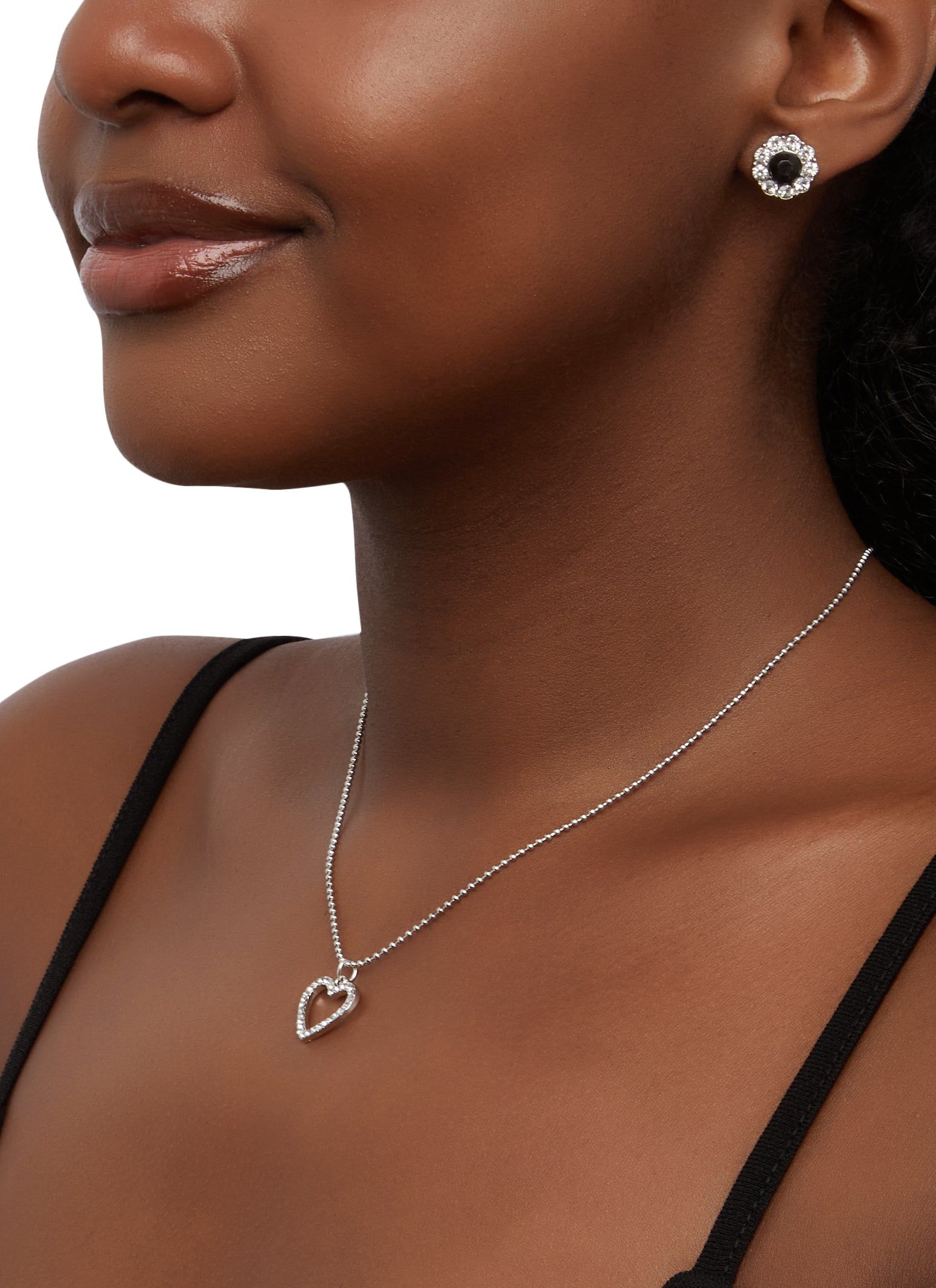 Heart Layered Necklace with Beaded Bracelets and Stud Earrings sold by Rainbow product image thumbnail 2